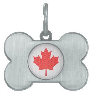Placa Para Mascotas Moto de punto de la hoja de arce estilo Knit