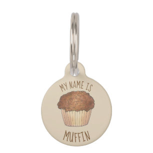 Placa Para Mascotas Muffin el Perro Crumble Streusel Pastelería