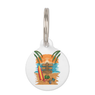 Placa Para Mascotas música surf verano feliz