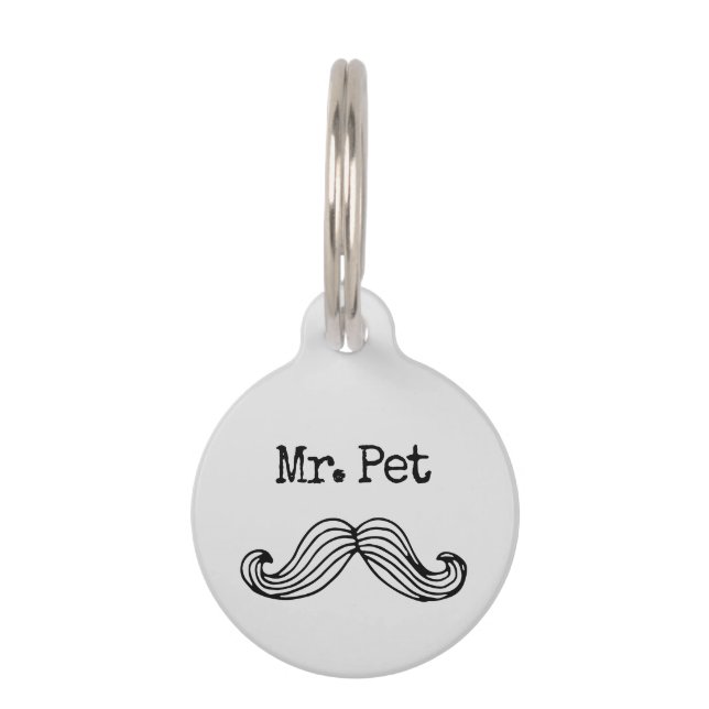 Placa Para Mascotas Mustache (Anverso)