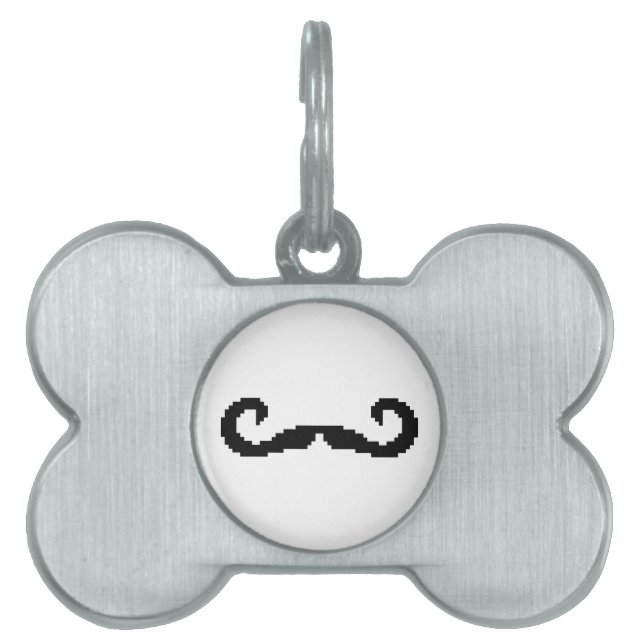 Placa Para Mascotas Mustache de manillar para píxeles de 8 bits (Frente)