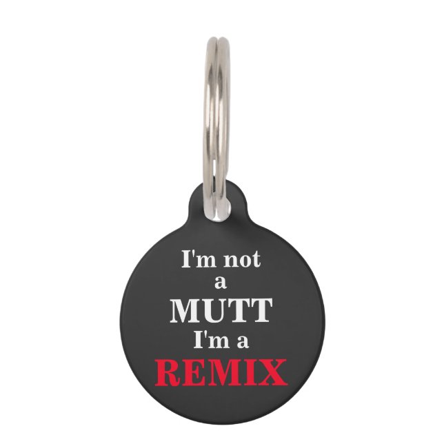 Placa Para Mascotas Mutt dog divertido especial remix lindo (Anverso)