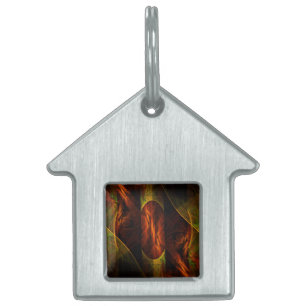 Placa Para Mascotas Mystique Jungle Resumen Art House