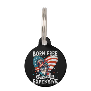 Placa Para Mascotas Nací libre pero ahora soy un gato gracioso de mamá