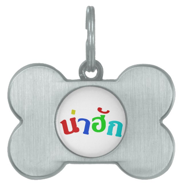 Placa Para Mascotas ♦ Náhuk en idioma dialecto tailandés (Frente)