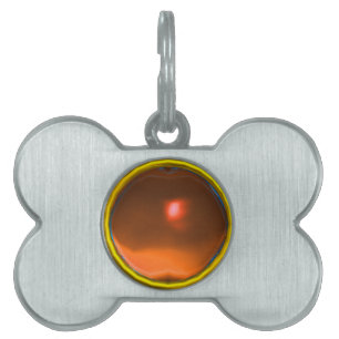 PLACA PARA MASCOTAS NARANJA AGATE GEM STONE