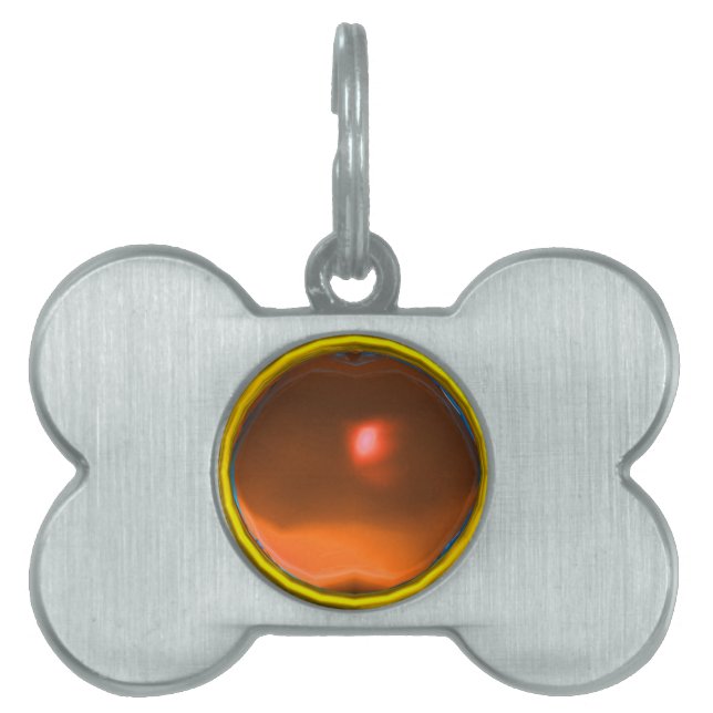 PLACA PARA MASCOTAS NARANJA AGATE GEM STONE (Frente)