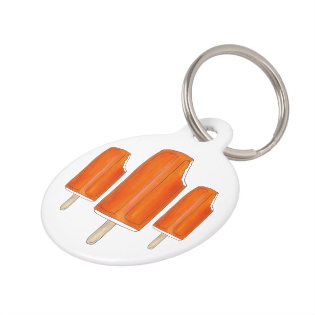 Placa Para Mascotas Naranja Creme Helado Crema Popsicle Creamsicle Pos (Lateral)