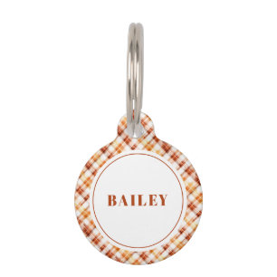 Placa Para Mascotas Naranja de acuarela otoño de otoño con plancha per