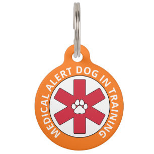 Placa Para Mascotas Naranja De Alerta Médica Perro En Entrenamiento