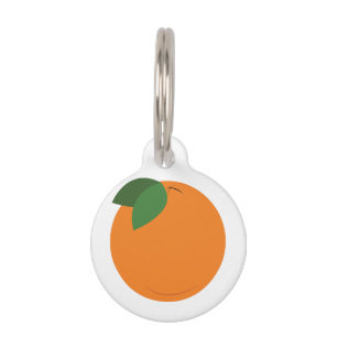 Placa Para Mascotas Naranja redondo