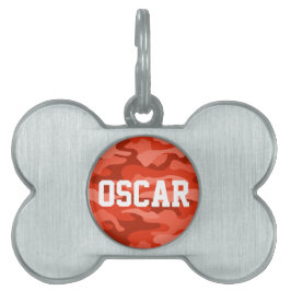 Placa Para Mascotas Naranja Soda Monocolor Camo