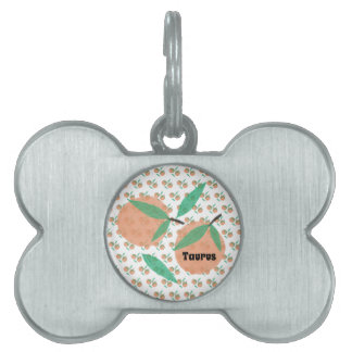 Placa Para Mascotas Naranjas Leaf Hand Drake Pattern Fruit