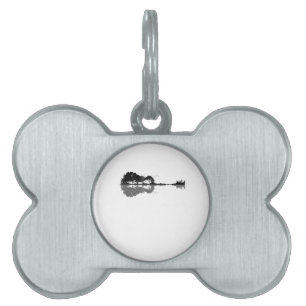 Placa Para Mascotas Naturaleza acústica de guitarra oriental de músi