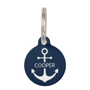 Placa Para Mascotas Nautical delimitador nombre personalizado contacto