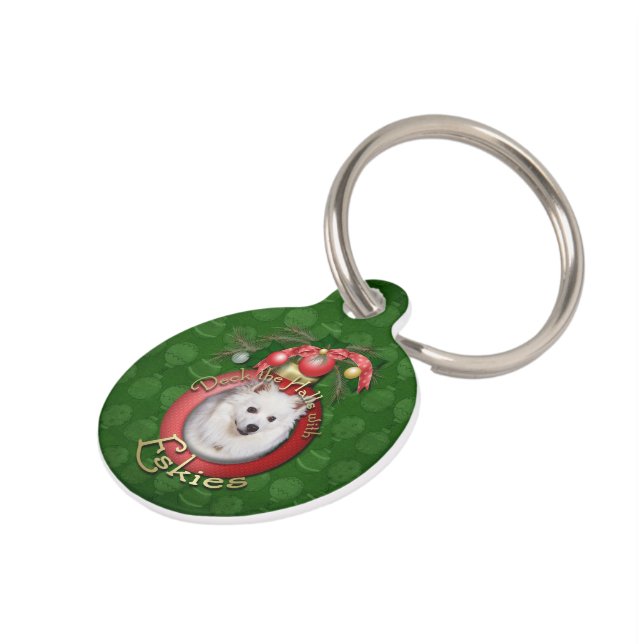 Placa Para Mascotas Navidad - cubierta los pasillos - Eskies (Lateral)