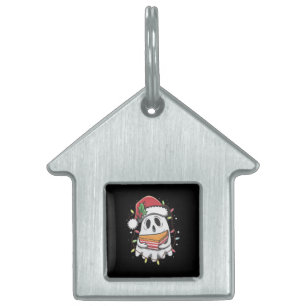 Placa Para Mascotas Navidad Cumpleaños Fantasma Lindo Santa Fiesta Nav