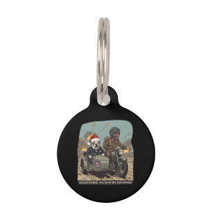 Placa Para Mascotas Navidad divertida con tema británico