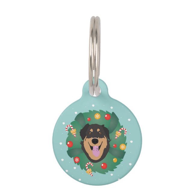 Placa Para Mascotas Navidades adornados con perros (Anverso)