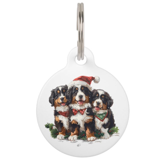Placa Para Mascotas Navidades Bernese Mountain Dogs (Anverso)