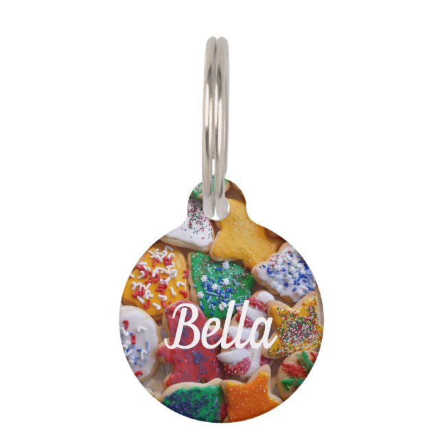 Placa Para Mascotas Navidades Cookies En Coloridas Vacaciones (Anverso)