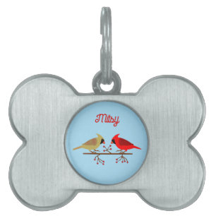 Placa Para Mascotas Navidades cortos cardenales y Personalizado de las