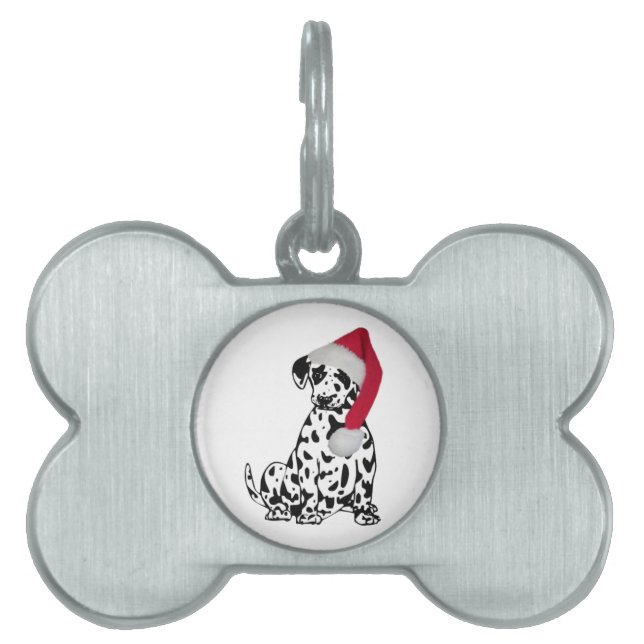 Placa Para Mascotas Navidades Dalmatian (Frente)