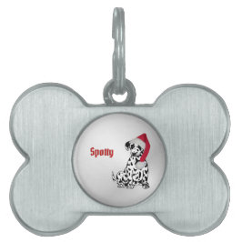 Placa Para Mascotas Navidades Dalmatian Silver Name