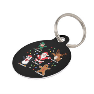 Placa Para Mascotas Navidades de amigos de Dabbing Santa Elf Navidad D