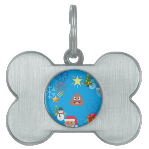 Placa Para Mascotas navidades de caca de emoji