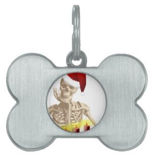 Placa Para Mascotas navidades de cráneo