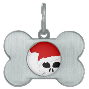Placa Para Mascotas navidades de cráneo de gótico