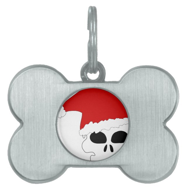 Placa Para Mascotas navidades de cráneo de gótico (Frente)