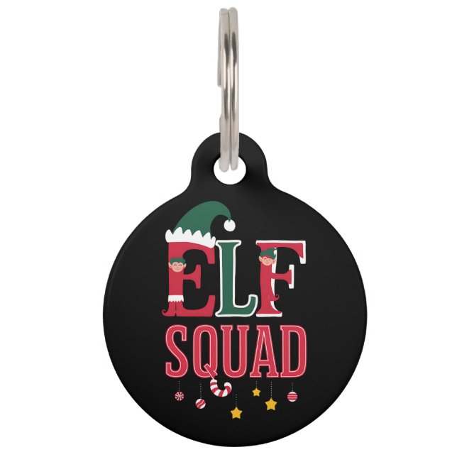 Placa Para Mascotas Navidades de la familia Elf coincidiendo con el es (Anverso)