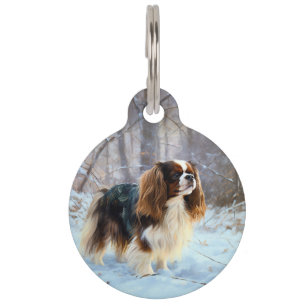 Placa Para Mascotas Navidades de la juguetería inglesa Spaniel Let It 