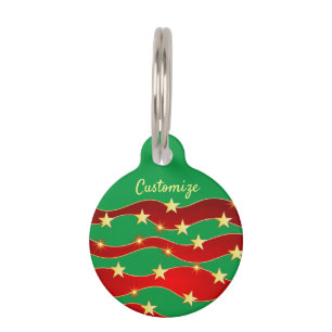 Placa Para Mascotas Navidades de las estrellas del oro Sky Thunder_Cov
