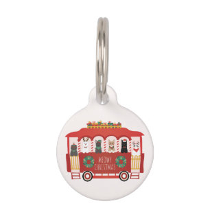 Placa Para Mascotas Navidades de los gatos Trolly Meowy