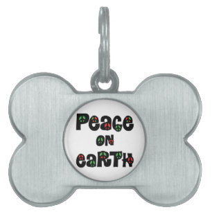 Placa Para Mascotas Navidades de Paz en la Tierra