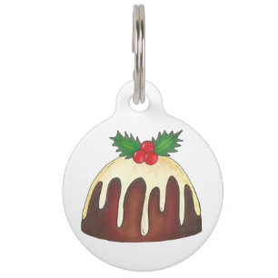 Placa Para Mascotas Navidades de postre de ciruela azucarera británica