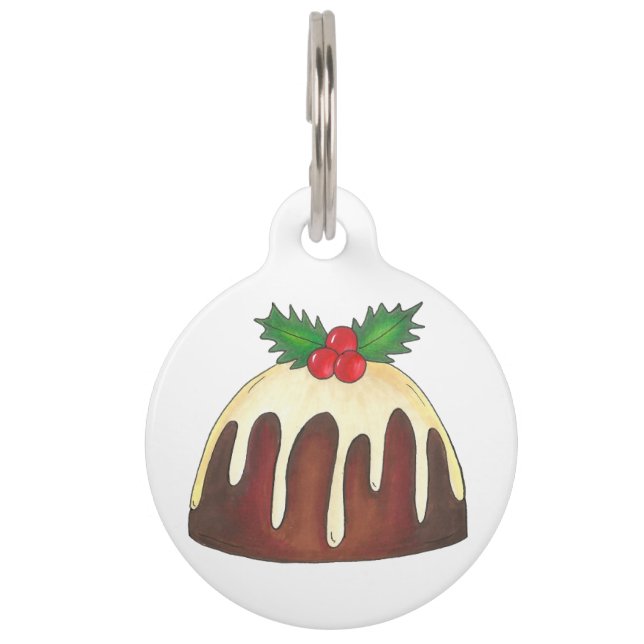 Placa Para Mascotas Navidades de postre de ciruela azucarera británica (Anverso)