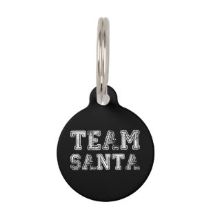 Placa Para Mascotas Navidades de Team Santa Funny