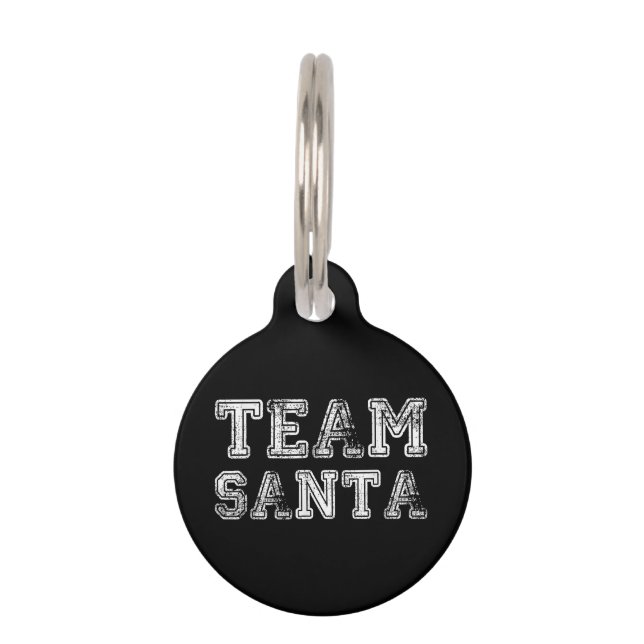 Placa Para Mascotas Navidades de Team Santa Funny (Anverso)