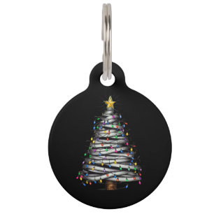 Placa Para Mascotas Navidades de vacaciones de árbol ligero