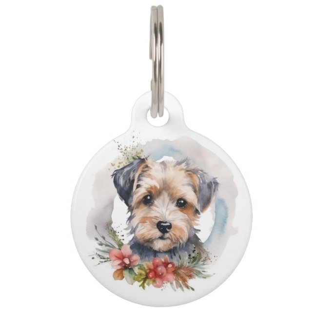 Placa Para Mascotas Navidades de Yorkipoo de la revista Wreath Festime (Reverso)