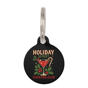 Placa Para Mascotas Navidades del Holiday Spirit Cocktail Club