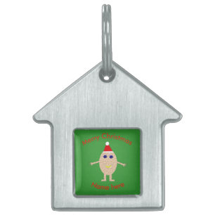Placa Para Mascotas Navidades divertidos Personalizado de huevo etique