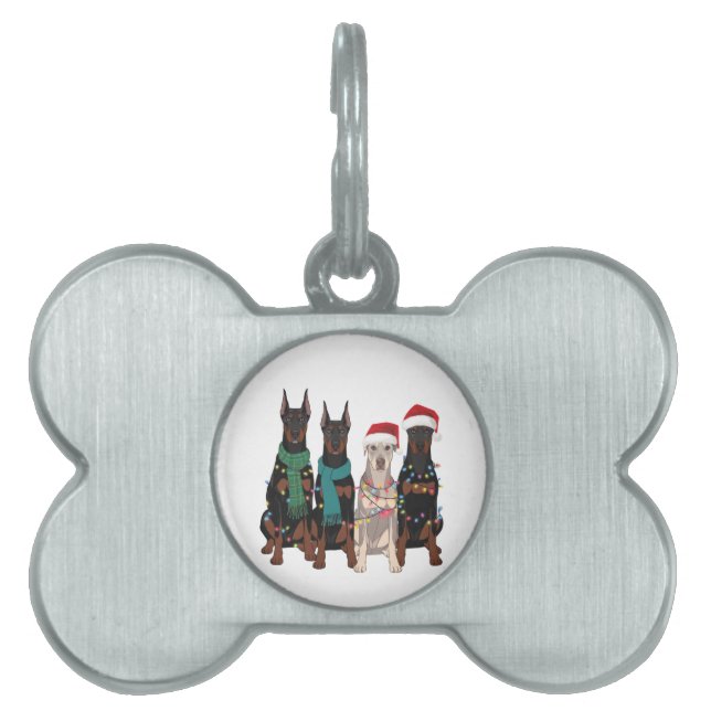Placa Para Mascotas Navidades Doberman Lover Dog Mom Holiday (Frente)