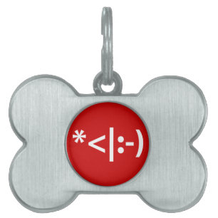 Placa Para Mascotas Navidades Elf Emoticon Xmas ASCII Texto Arte