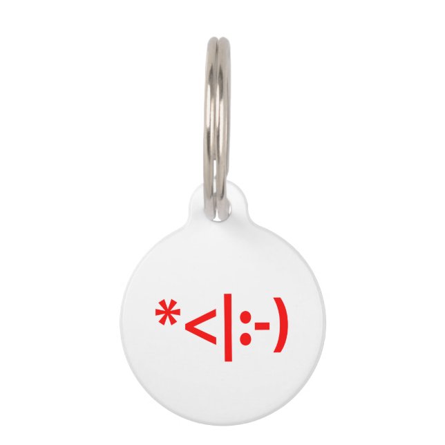 Placa Para Mascotas Navidades Elf Emoticon Xmas ASCII Texto Arte (Anverso)