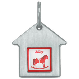 Placa Para Mascotas Navidades escandinavos Personalizado de caballos r